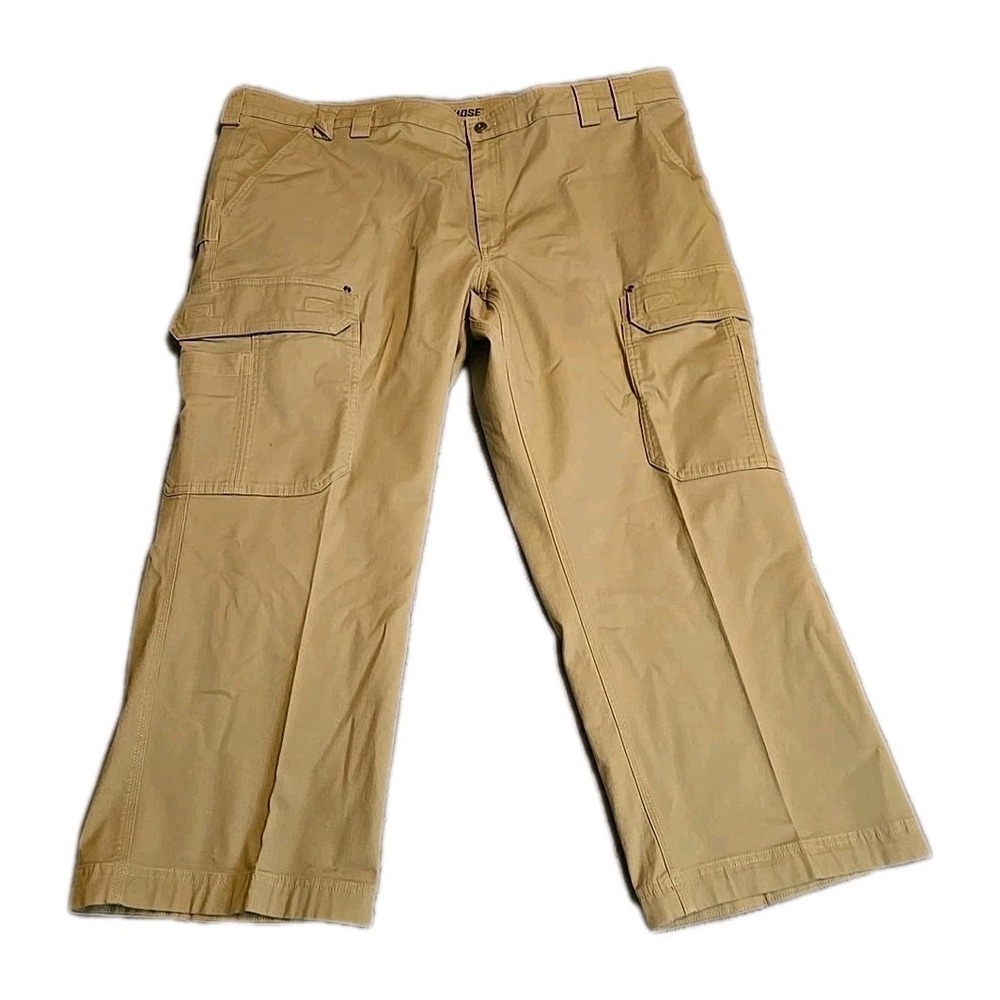Duluth Trading Co Flex Fire Hose Pants Mens 48x28 Brown Relaxed‎ Coolmax Cargo